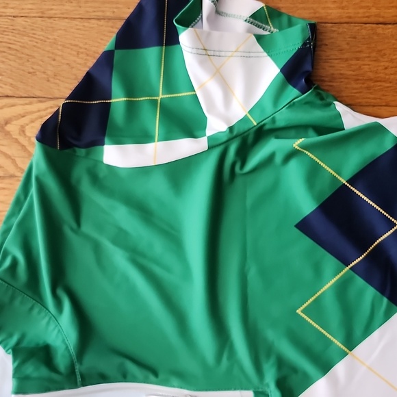 AceGolfs Green Argyle 1/4 Zip Golf Shirt Women's Size Small - Picture 3 of 4